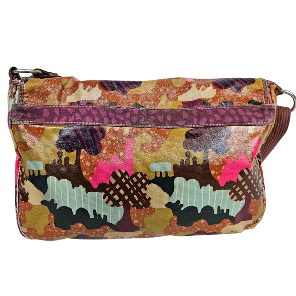 Fossil Key-Per Colorful Coated Canvas Messenger Crossbody Laptop Bag - Picture 6 of 14